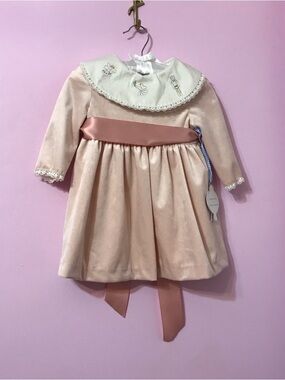 Edgehill Collection nutcracker Christmas embroidered pink velvet dress size 2T